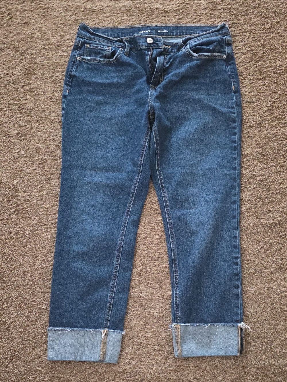 Old Navy Dark Blue Cuffed Ankle Jeans